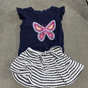 Vince Camuto Navy and Pink Butterfly Kids Matching Set